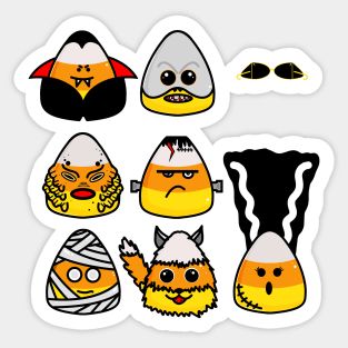 Classic Hollywood Monsters Candy Corn Sticker